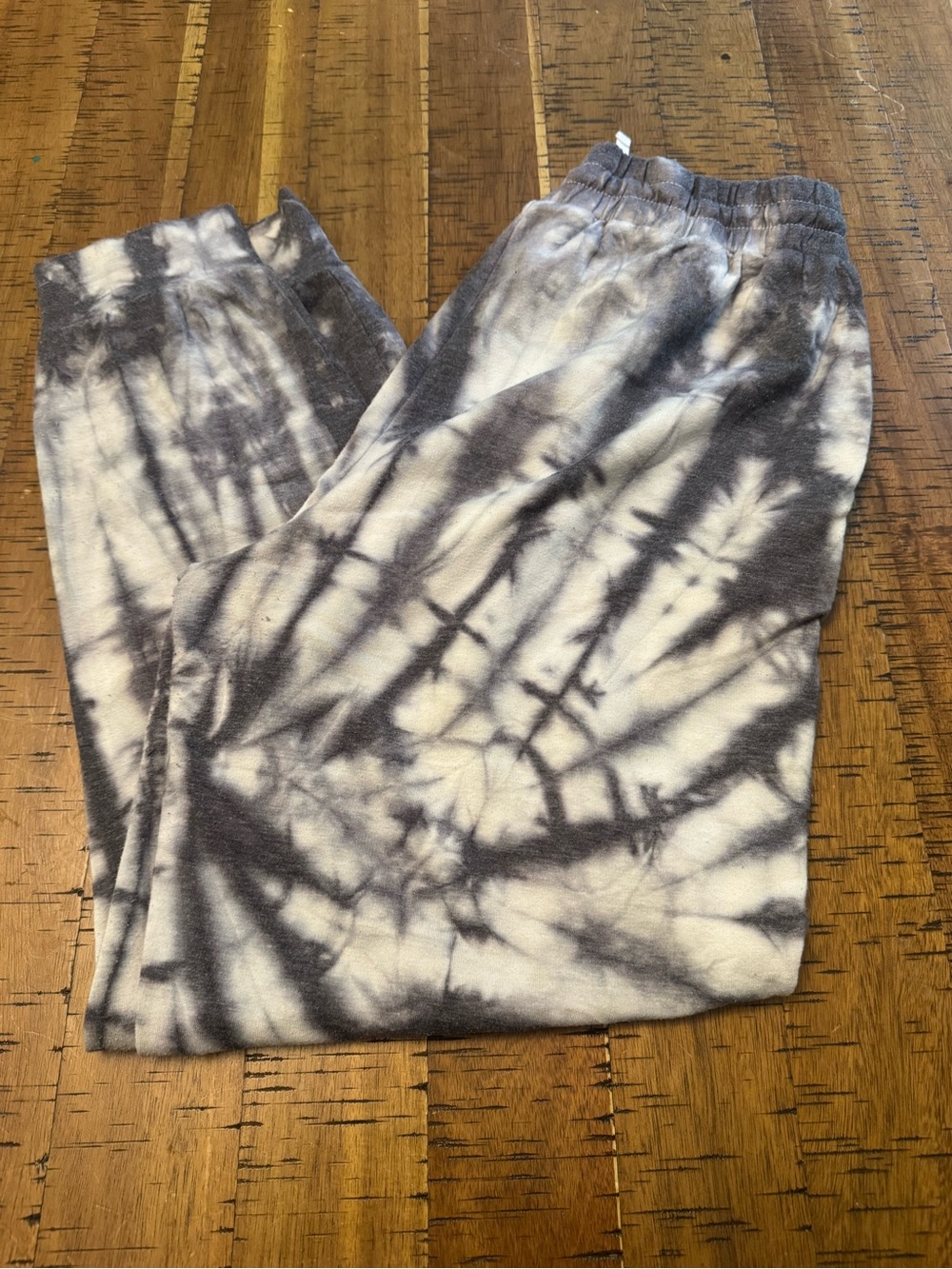 Tie-Dye Medium Black & White Women's Lounge Pajama Pants